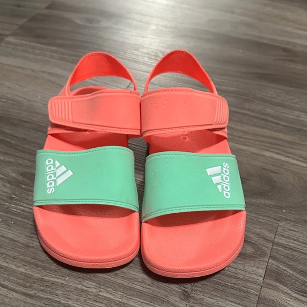 Adidas Kids Vibrant Coral and Mint Sandals